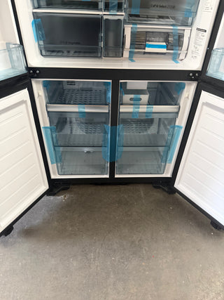 *Current Model* Hitachi 569L RWB640VT0X-1MGW Fridge with Non-Plumbed Ice Maker - Glass Matte White [Carton Damaged] - DMS Appliances