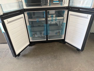 *Current Model* Hitachi 569L RWB640VT0X-1MGW Fridge with Non-Plumbed Ice Maker - Glass Matte White [Carton Damaged] - DMS Appliances