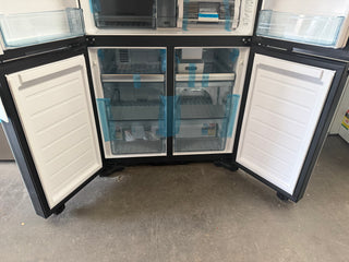 *Current Model* Hitachi 569L RWB640VT0X-1MGW Fridge with Non-Plumbed Ice Maker - Glass Matte White [Carton Damaged] - DMS Appliances