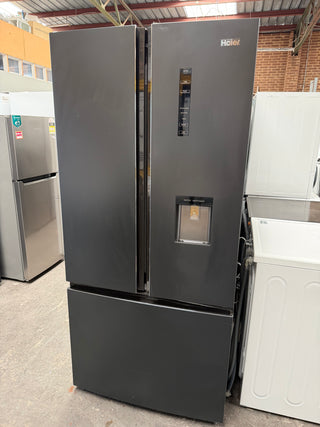 Haier HRF520FHC 489L French Door Fridge (Black) [Manufacturer Refurbished]