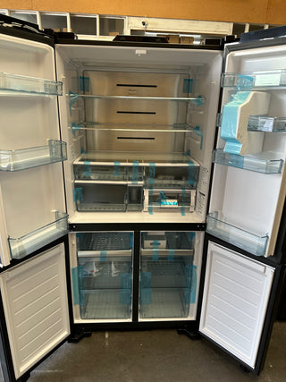 *Current Model* Hitachi 638L RWB640VT0XMGW Fridge with Non-Plumbed Ice Maker - Glass Matte White [Carton Damaged]