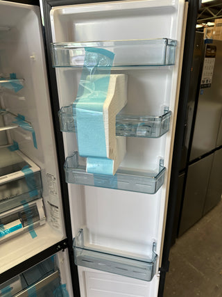 *Current Model* Hitachi 638L RWB640VT0XMGW Fridge with Non-Plumbed Ice Maker - Glass Matte White [Carton Damaged]