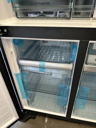 *Current Model* Hitachi 638L RWB640VT0XMGW Fridge with Non-Plumbed Ice Maker - Glass Matte White [Carton Damaged]