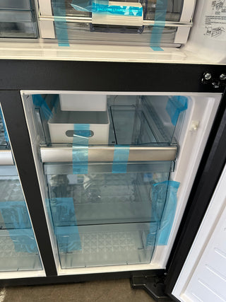 *Current Model* Hitachi 638L RWB640VT0XMGW Fridge with Non-Plumbed Ice Maker - Glass Matte White [Carton Damaged]