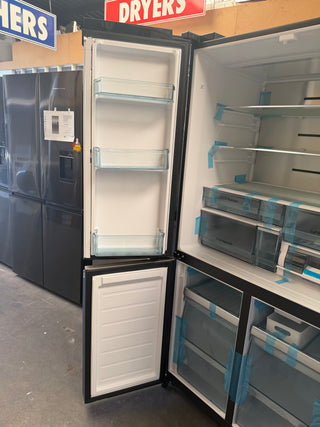 Hitachi 638L 4 RWB640VT0GBK Door French Door Fridge - Black Glass [Carton Damage]