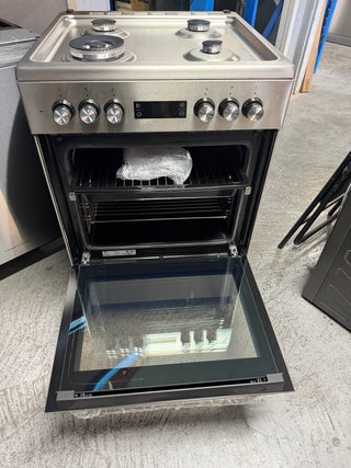 *Current Model* Beko 60cm Dual Fuel Stainless Steel Freestanding Oven BFC60GMX [Factory Second] - DMS Appliances