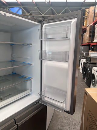 *Current Model* Haier 507L Quad Door Refrigerator Freezer Satina Silver HRF580YPS [Factory Second]