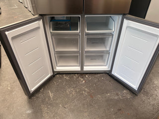 *Current Model* Haier 507L Quad Door Refrigerator Freezer Satina Silver HRF580YPS [Factory Second]