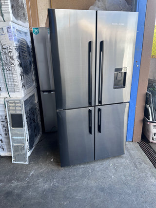 *Current Model* Fisher & Paykel Series 7 538L Quad Door Refrigerator with Ice and Water Black Stainless Steel RF605QDUVB2 [Factory Second]