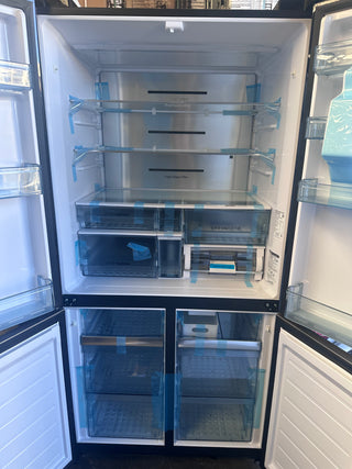 Hitachi 638L 4 RWB640VT0GBK Door French Door Fridge - Black Glass [Factory Second] NO DAMAGE ON UNIT