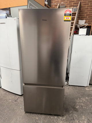 *Current Model* Haier 433L Bottom Mount Refrigerator Satina Silver HRF420BS [Factory Second] - DMS Appliances