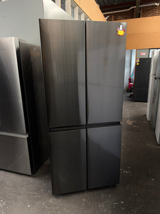 *Current Model* Fisher & Paykel Series 7 498L Quad Door Refrigerator Black Stainless Steel RF500QNB1 [Factory Second]