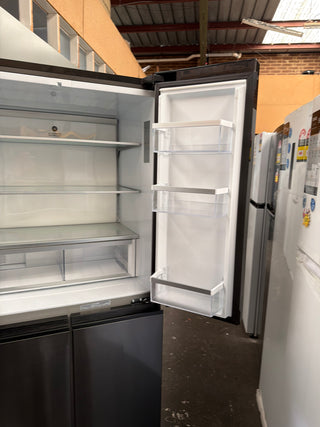 *Current Model* Fisher & Paykel Series 7 498L Quad Door Refrigerator Black Stainless Steel RF500QNB1 [Factory Second]