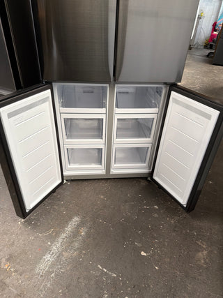 *Current Model* Fisher & Paykel Series 7 498L Quad Door Refrigerator Black Stainless Steel RF500QNB1 [Factory Second]
