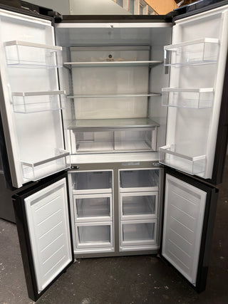 *Current Model* Fisher & Paykel Series 7 498L Quad Door Refrigerator Black Stainless Steel RF500QNB1 [Factory Second]