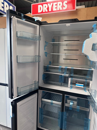 *Current Model* Hitachi 638L RWB640VT0XMGW Fridge with Non-Plumbed Ice Maker - Glass Matte White [Factory Second]