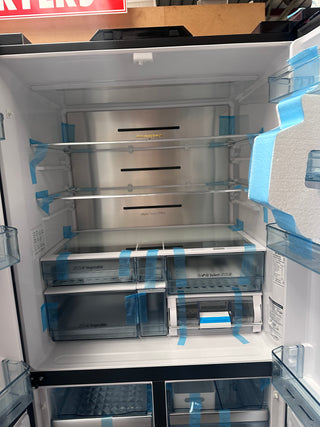 *Current Model* Hitachi 638L RWB640VT0XMGW Fridge with Non-Plumbed Ice Maker - Glass Matte White [Factory Second]
