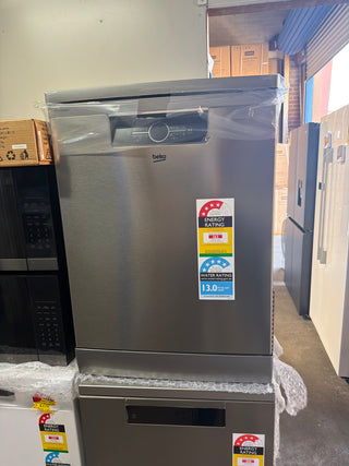 *Current Model - Made in Europe* Beko BDFB1630X 16 Place Setting Freestanding Dishwasher (Platinum Steel) [Factory Second]