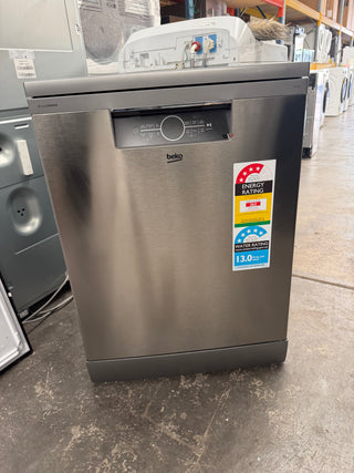 *Current Model - Made in Europe* Beko BDFB1630X 16 Place Setting Freestanding Dishwasher (Platinum Steel) [Factory Second]