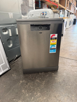 *Current Model - Made in Europe* Beko BDFB1630X 16 Place Setting Freestanding Dishwasher (Platinum Steel) [Factory Second]