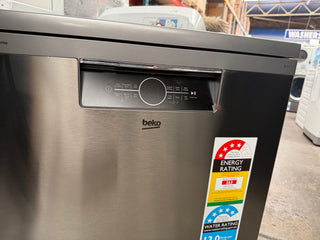 *Current Model - Made in Europe* Beko BDFB1630X 16 Place Setting Freestanding Dishwasher (Platinum Steel) [Factory Second]