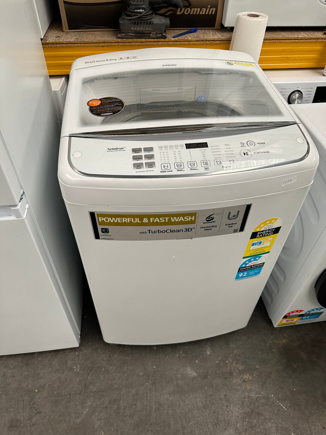 Lg washing machine best sale 9kg top load
