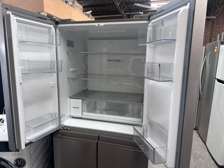 *Current Model* Haier 507L Quad Door Refrigerator Freezer Satina Silver HRF580YPS [Factory Second]