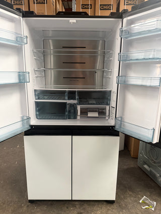 *Current Model* Hitachi 569L RWB640VT0X-1MGW Fridge with Non-Plumbed Ice Maker - Glass Matte White [Factory Second]