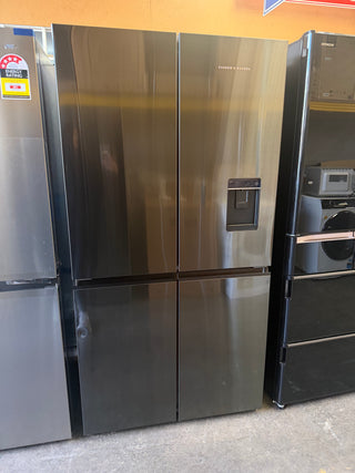 Fisher & Paykel Series 7 538L Quad Door Refrigerator with Ice and Water Black Stainless Steel RF605QNUVB1 [Factory Second]