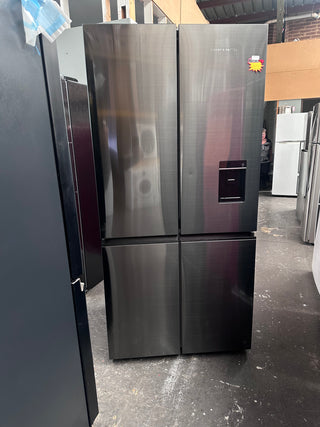 *Current Model* Fisher & Paykel Series 7 690L Quad Door Refrigerator with Ice and Water Black Stainless Steel RF730QNUVB1 [Factory Second]