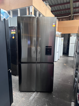 *Current Model* Fisher & Paykel Series 7 690L Quad Door Refrigerator with Ice and Water Black Stainless Steel RF730QNUVB1 [Factory Second]