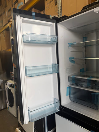 *Current Model* Hitachi 569L RWB640VT0X-1MGW Fridge with Non-Plumbed Ice Maker - Glass Matte White [Carton Damage ] NO DAMAGE ON FRONT