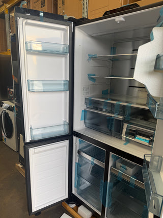 *Current Model* Hitachi 569L RWB640VT0X-1MGW Fridge with Non-Plumbed Ice Maker - Glass Matte White [Carton Damage ] NO DAMAGE ON FRONT