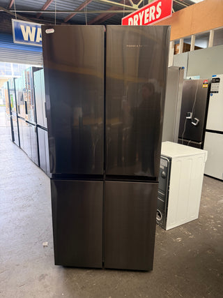 *Current Model* Fisher & Paykel Series 7 498L Quad Door Refrigerator Black Stainless Steel RF500QNB1 [Factory Second]