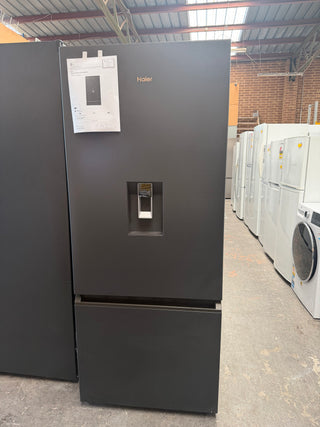 *Current Model* Haier 431L Bottom Mount Fridge with Non-Plumbed Water Dispenser Black HRF420BHC [Factory Second]
