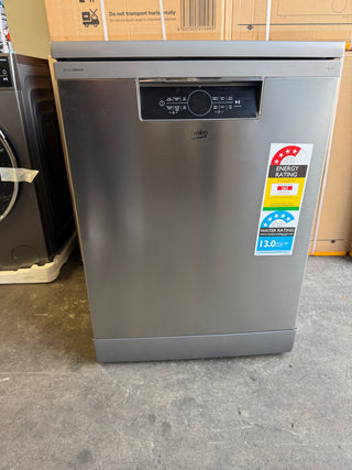 *Current Model - Made in Europe* Beko BDFB1630X 16 Place Setting Freestanding Dishwasher (Platinum Steel) [Factory Second]