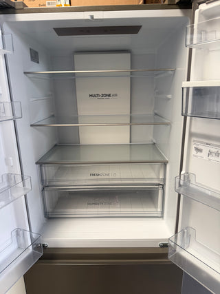 *Current Model* Haier 509L French Door Fridge with Non-Plumbed Water Dispenser Satina HRF510FHS [Factory Second]