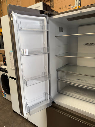 *Current Model* Haier 509L French Door Fridge with Non-Plumbed Water Dispenser Satina HRF510FHS [Factory Second]