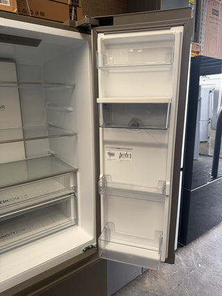 *Current Model* Haier 509L French Door Fridge with Non-Plumbed Water Dispenser Satina HRF510FHS [Factory Second]