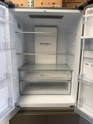 *Current Model* Haier 509L French Door Fridge with Non-Plumbed Water Dispenser Satina HRF510FHS [Factory Second]