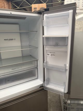 *Current Model* Haier 509L French Door Fridge with Non-Plumbed Water Dispenser Satina HRF510FHS [Factory Second]