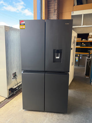 Haier 623L Quad Door Refrigerator with Ice and Water Black HRF680YPC [Factory Second]