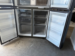 Haier 623L Quad Door Refrigerator with Ice and Water Black HRF680YPC [Factory Second]
