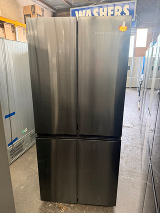 *Current Model* Fisher & Paykel Series 7 498L Quad Door Refrigerator Black Stainless Steel RF500QNB1 [Factory Second]