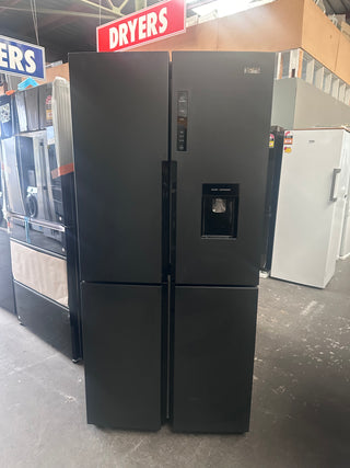 Haier 519L Quad Door Fridge with Water Dispenser Black HRF565YHC  [Factory Second]