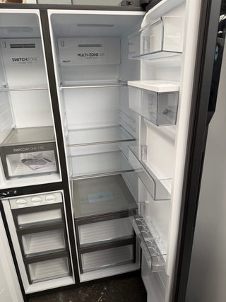 *Current Model* Haier 574L S+ Three Door Side by Side Fridge Satina Silver HRF575XHC [Factory Second] - DMS Appliances