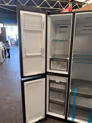 *Current Model* Haier 574L S+ Three Door Side by Side Fridge Satina Silver HRF575XHC [Factory Second] - DMS Appliances