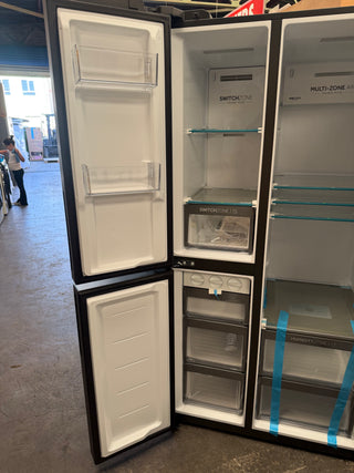 *Current Model* Haier 574L S+ Three Door Side by Side Fridge Satina Silver HRF575XHC [Factory Second] - DMS Appliances
