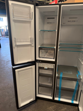 *Current Model* Haier 574L S+ Three Door Side by Side Fridge Satina Silver HRF575XHC [Factory Second] - DMS Appliances