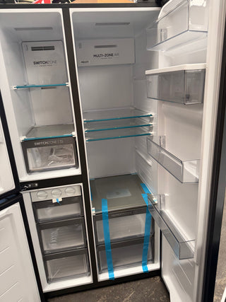 *Current Model* Haier 574L S+ Three Door Side by Side Fridge Satina Silver HRF575XHC [Factory Second] - DMS Appliances
